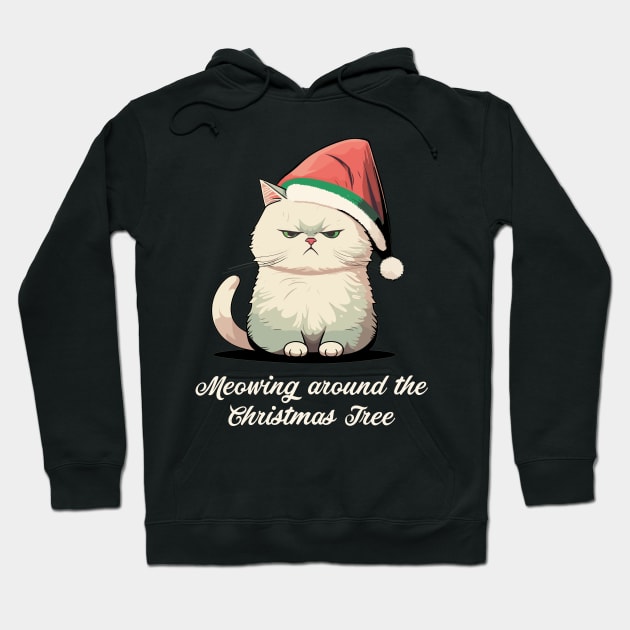 Cute Ugly Christmas Cat Women Men Kids Funny Cat Christmas Hoodie by KsuAnn